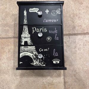 Black Paris-Themed Drawer Organizer